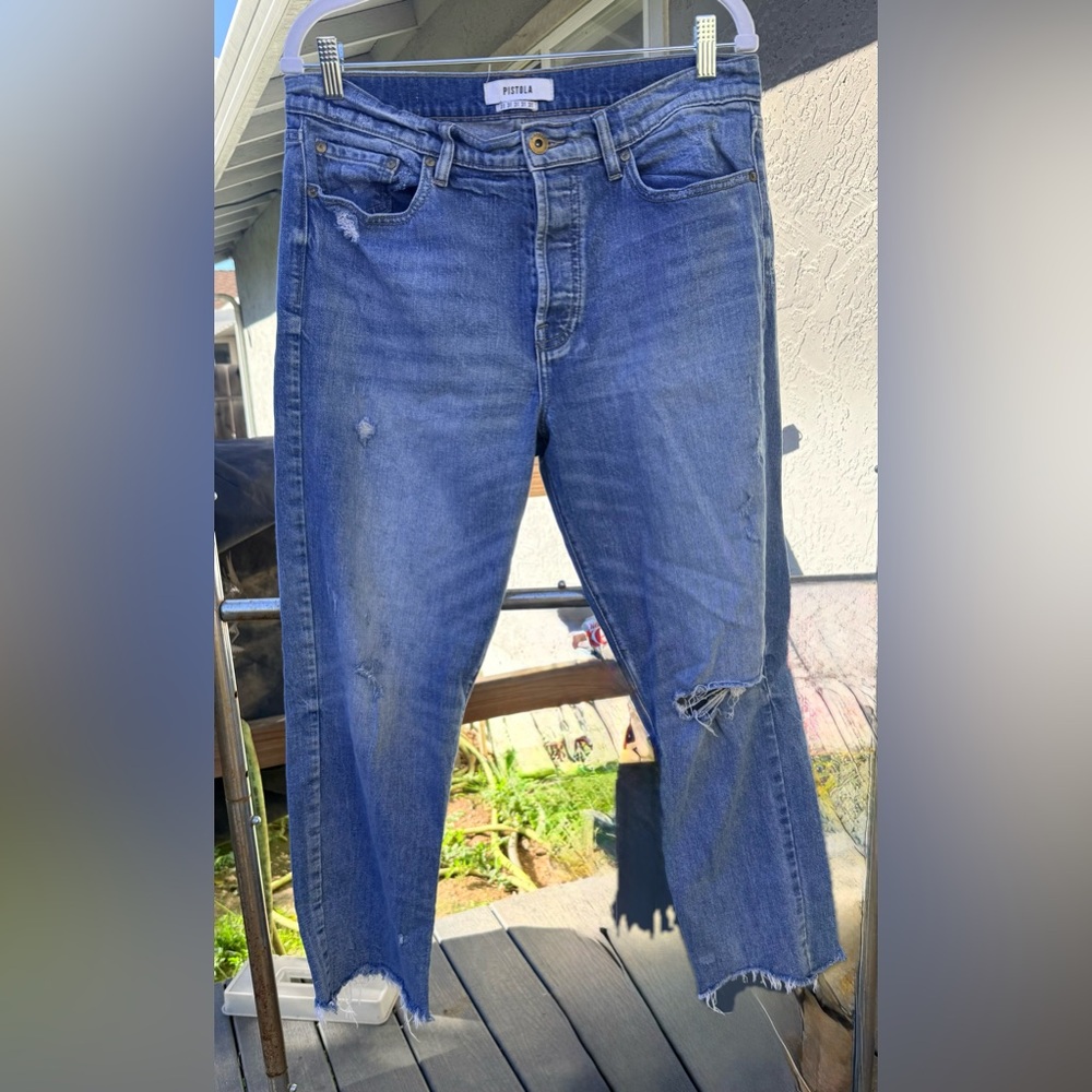 Pistola Women's Blue Ankle Jeans
